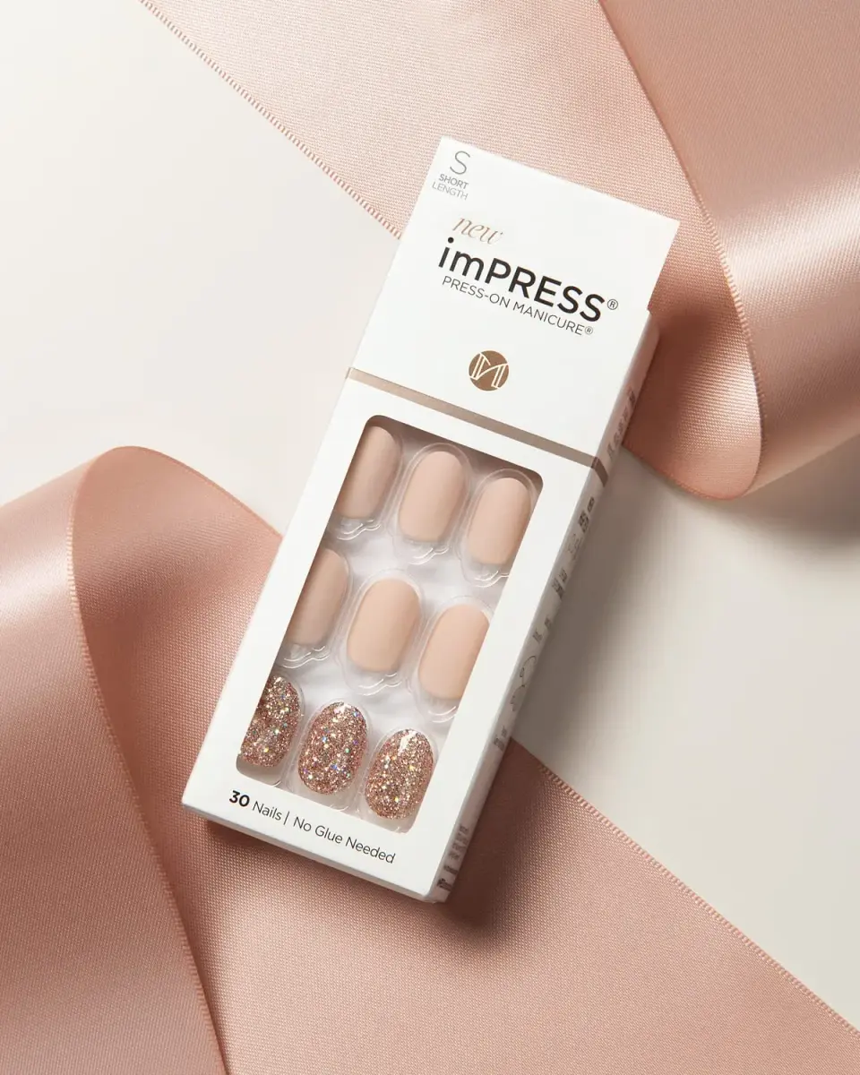 imPRESS Evanesce Short Oval Press-On Nails (2-Pack, 60 Nails Total) | PureFit Technology for Damage-Free Application - view 5