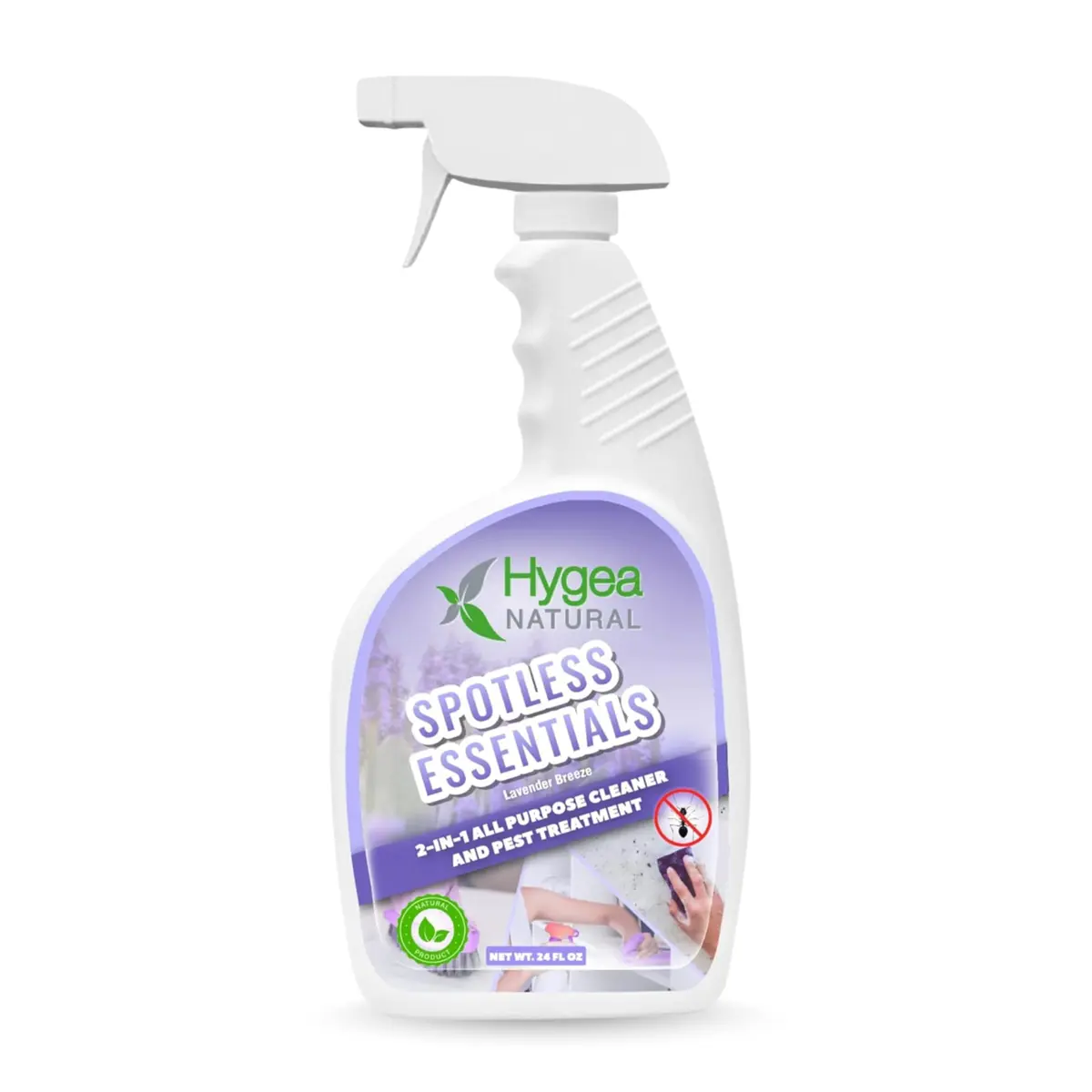 Hygea Natural Spotless Essentials Bed Bug/Lice/Mite Spray/Cleaner 24 Fl Oz | Natural Pest & Surface Cleaner - main product image