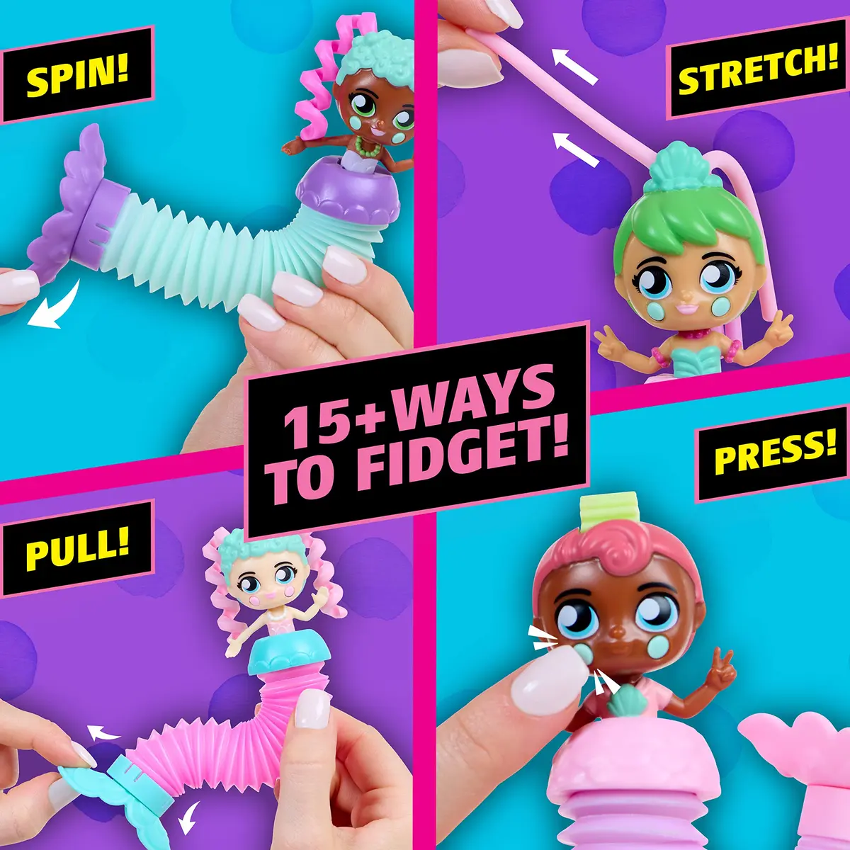Fashion Fidgets Mermaids Fantasy Series – Fidget Doll for Girls Created by Mrs. Bench | Mermaid Fidget Doll with Pop Tube Tails, 15+ Ways to Fidget, Ages 5+ - view 2