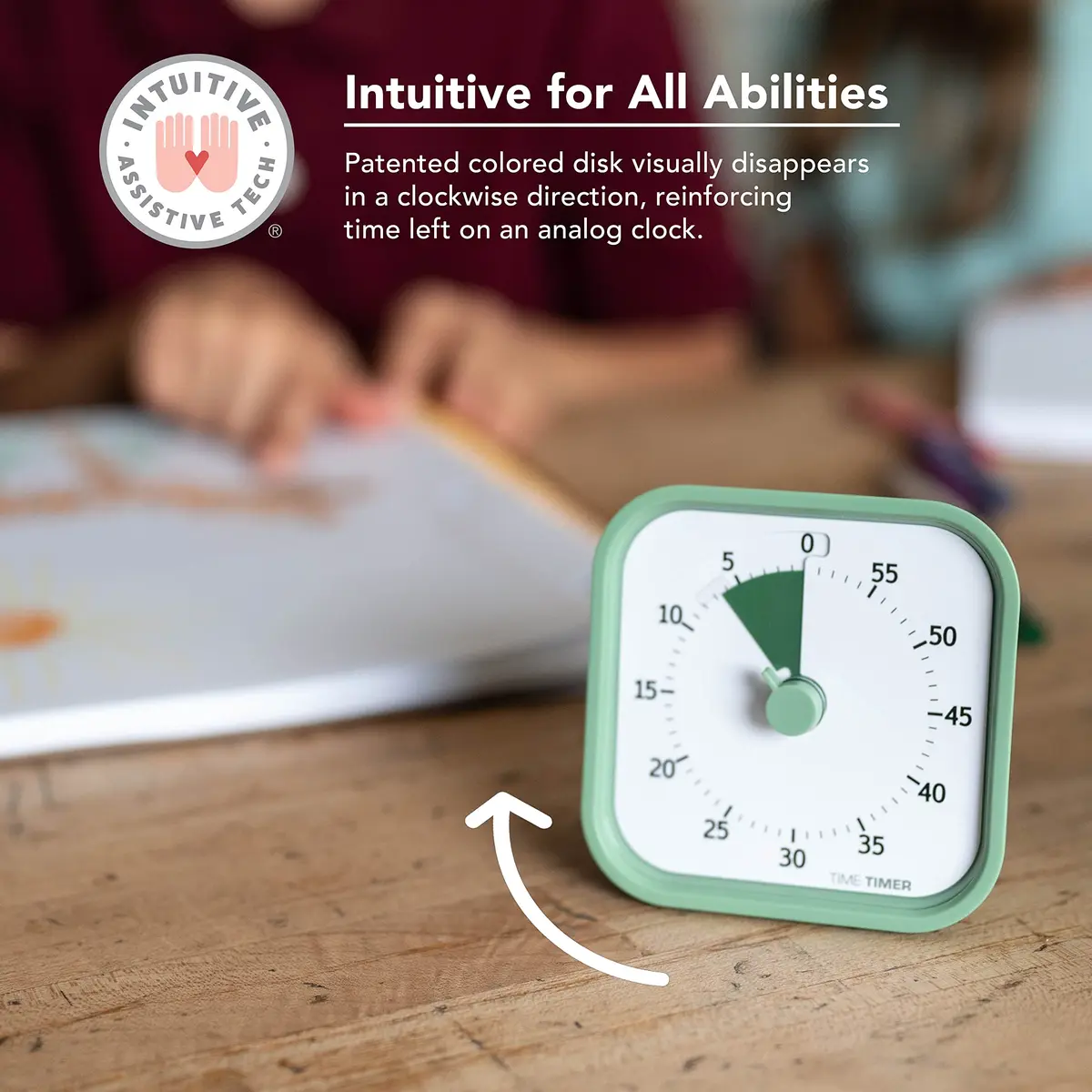 TIME TIMER Home MOD – 60-Minute Visual Timer Silent Study Tool for Kids & Adults, Fern Green - view 4