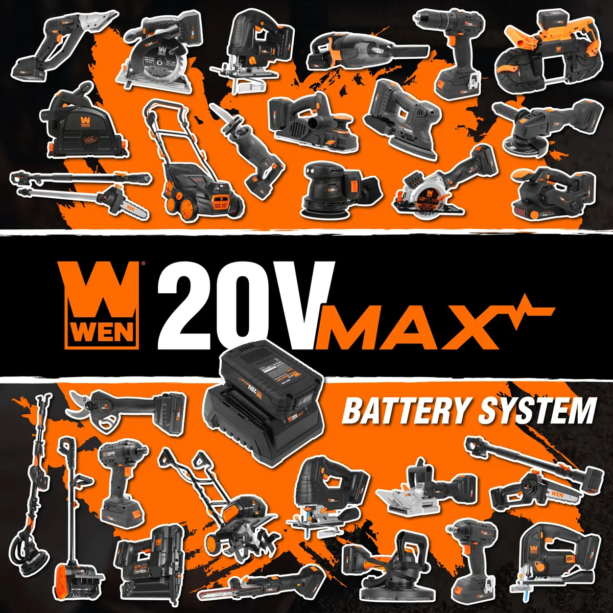 WEN 20V Max Cordless Detail File Sander 1/2" x 18" Belt | Variable Speed 1000-1600 FPM with 2.0 Ah Battery & Charger - view 7