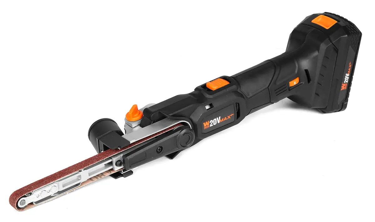 WEN 20V Max Cordless Detail File Sander 1/2" x 18" Belt | Variable Speed 1000-1600 FPM with 2.0 Ah Battery & Charger - view 2