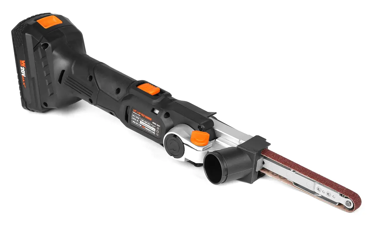WEN 20V Max Cordless Detail File Sander 1/2" x 18" Belt | Variable Speed 1000-1600 FPM with 2.0 Ah Battery & Charger - view 3