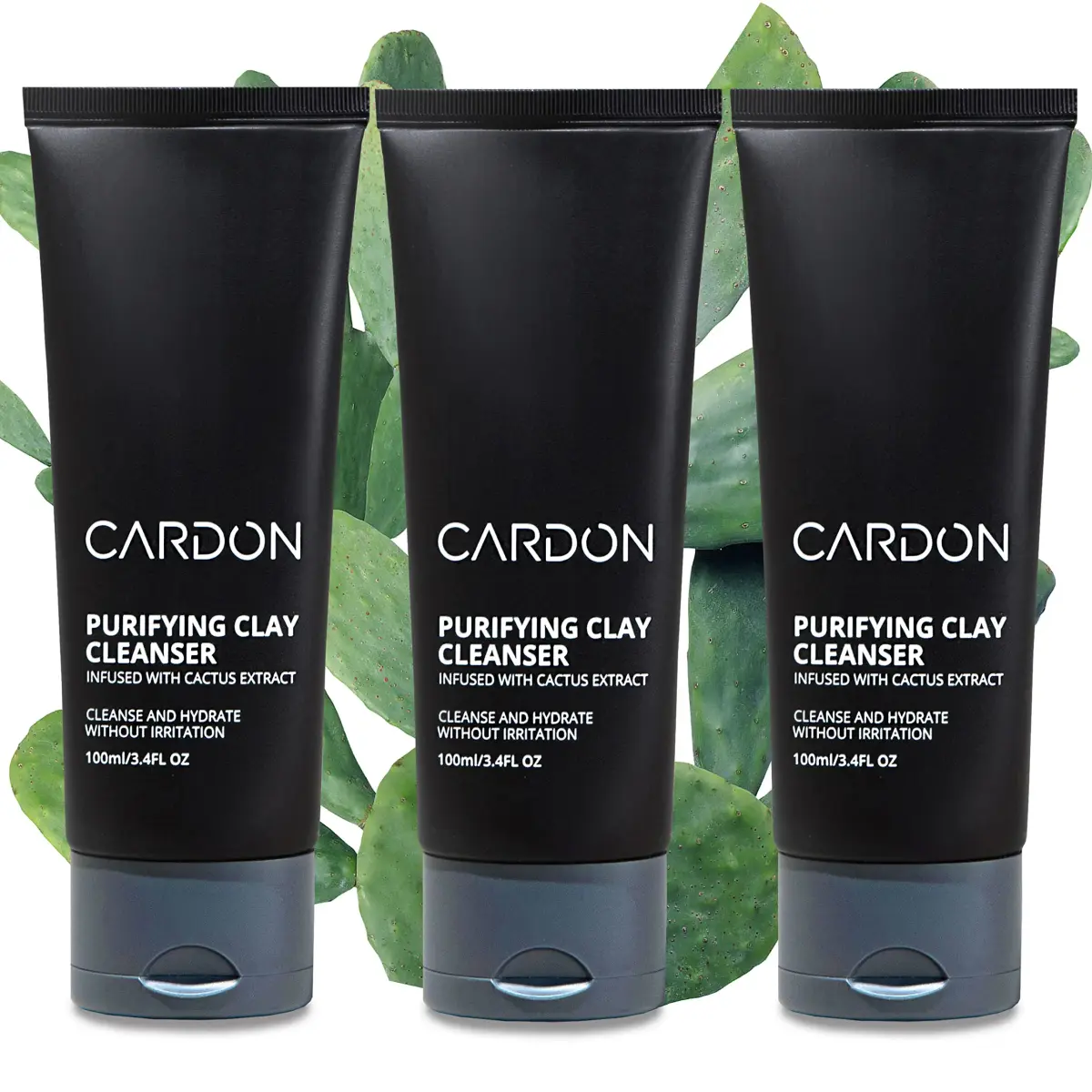 Cardon Deep Pore Cleaning Clay Face Wash 10.2 fl oz (3.4 Fl Oz Each) | Korean Premium Skincare for Oily, Acne-Prone Skin - main product image