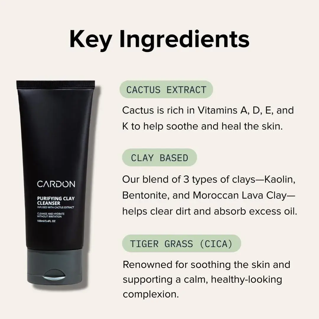 Cardon Deep Pore Cleaning Clay Face Wash 10.2 fl oz (3.4 Fl Oz Each) | Korean Premium Skincare for Oily, Acne-Prone Skin - view 3