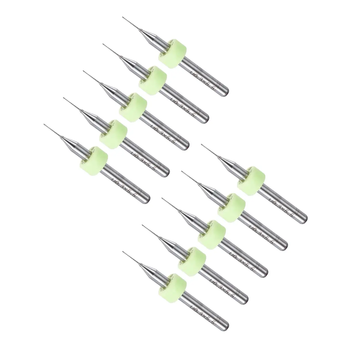 CoCud 0.3mm Micro PCB Drill Bits 38mm (1.5") Length, 1/8" Shank, Tungsten Carbide Twist Drill Bits for CNC & Electronics, 20-Piece Set - main product image