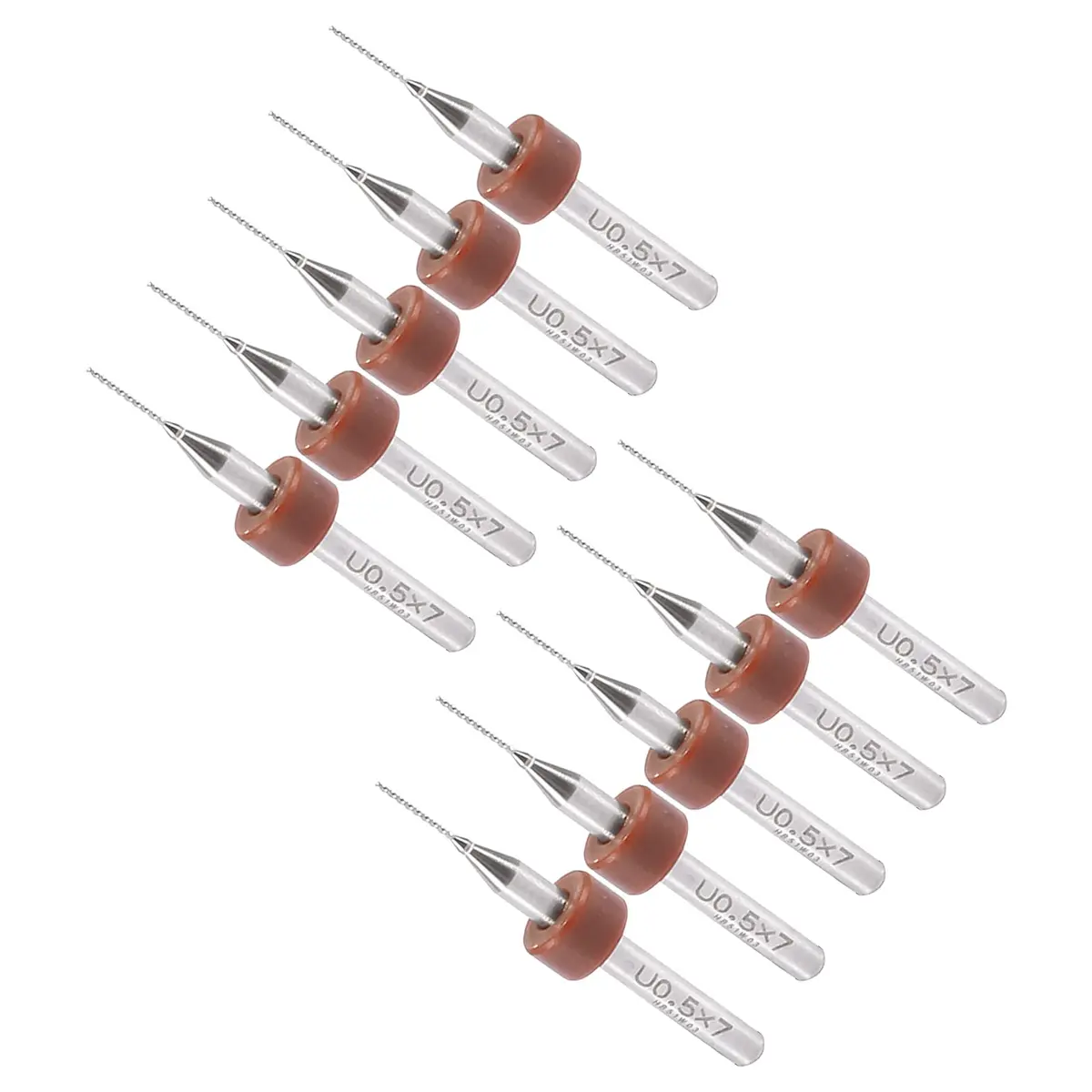 CoCud Micro PCB Drill Bits 0.5mm Cutting Edge 38mm Length | 20-Piece Set with 1/8" Shank - main product image
