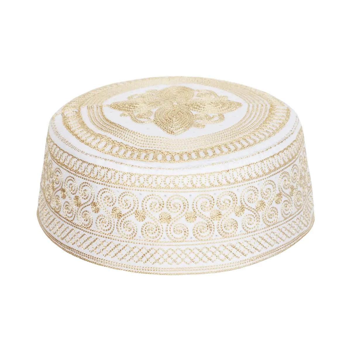 Ibluelover Men Muslim Prayer Kufi Hat Breathable Embroidery Kofia Topi Sunhat Islam Kufi Headware Praying Beanie Yellow | Breathable, Embroidered, One Size - main product image