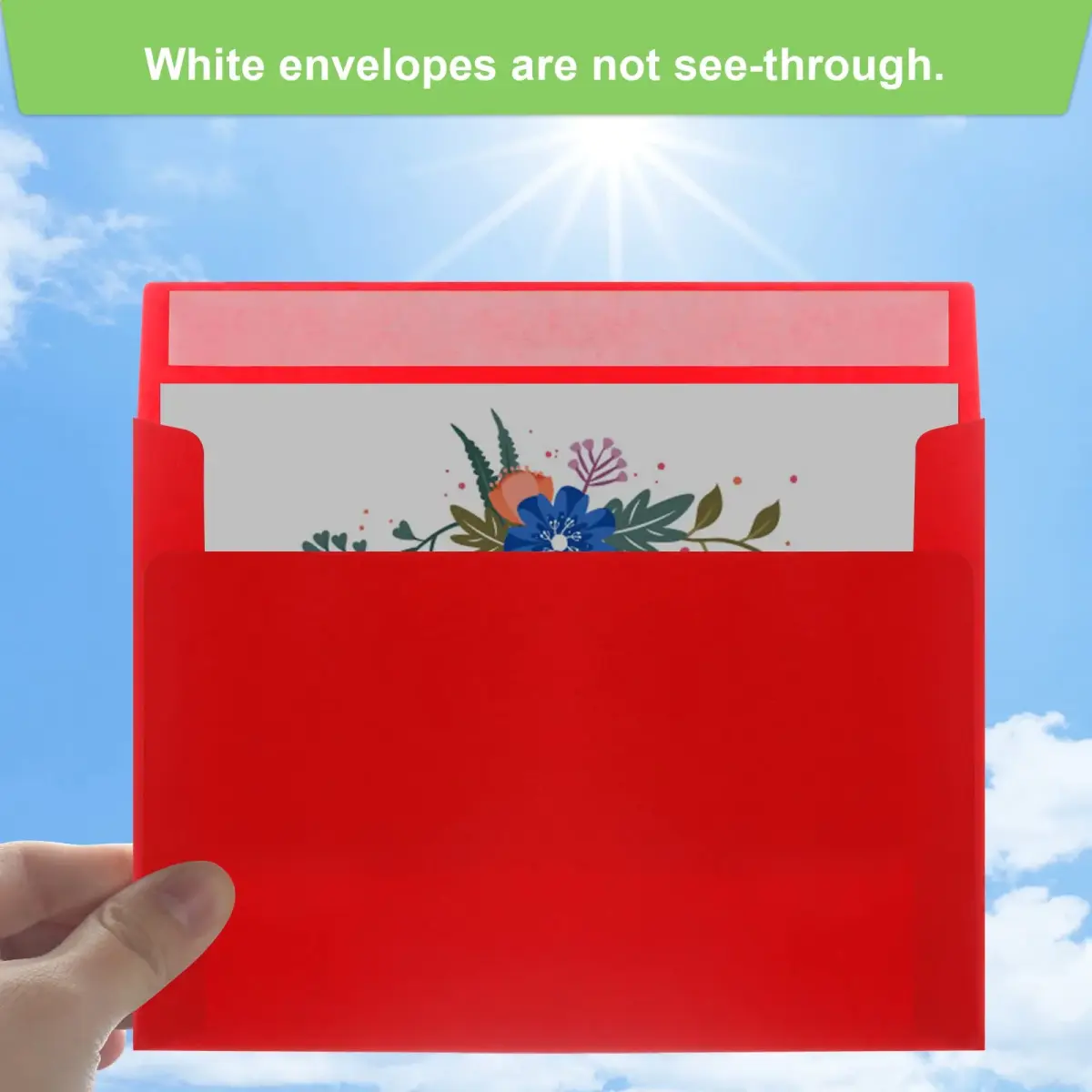 Joyberg Red A4 Envelope 10.8 x 16 cm (4.25 x 6.25 inches) | Self-Seal for Invitations & Photos - view 4