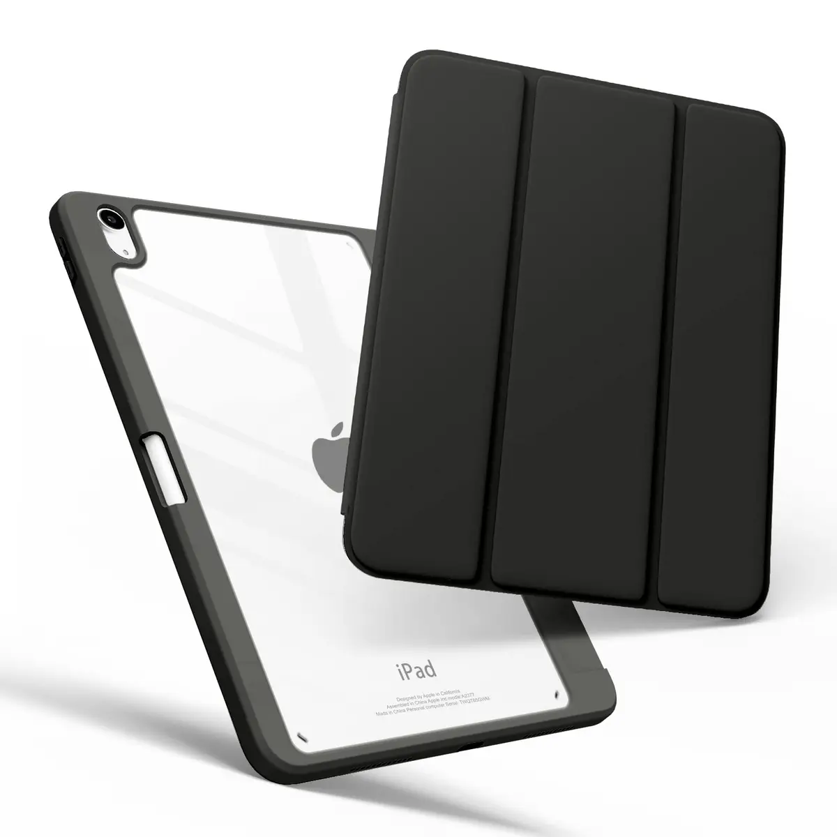 MYGROO iPad Air 11 inch Case 2024/2025/2026 | Slim, Auto Wake/Sleep, Pencil Holder, Black - main product image