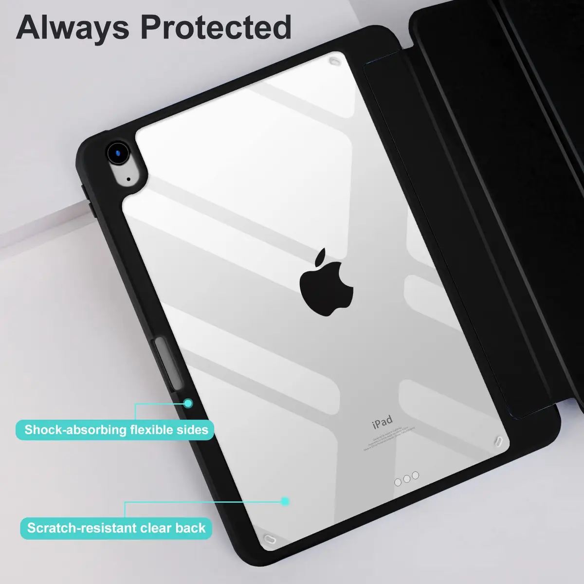 MYGROO iPad Air 11 inch Case 2024/2025/2026 | Slim, Auto Wake/Sleep, Pencil Holder, Black - view 4