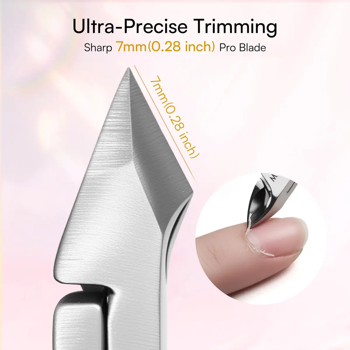 Makartt Pink 3 Pcs Cuticle Nipper Set with Pusher & Scraper | Professional Stainless Steel Nail Care Tools - view 2