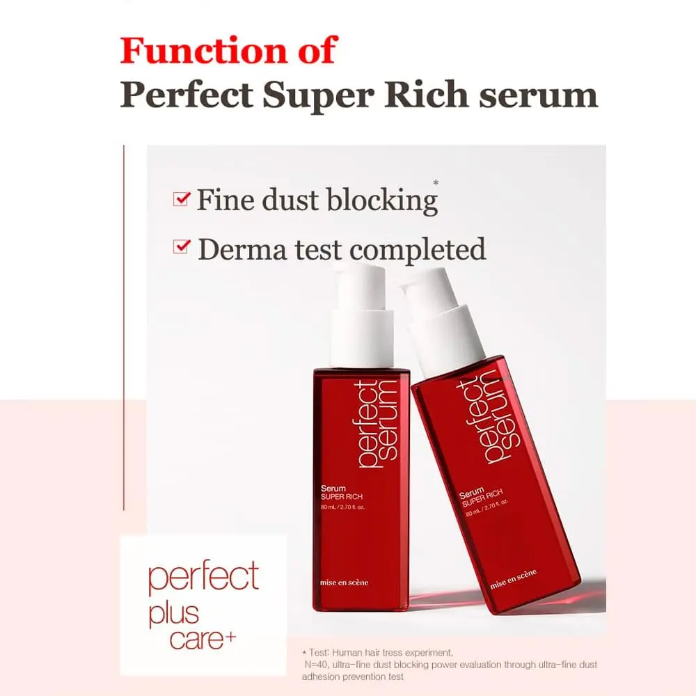 Mise En Scene Perfect Super Rich Serum 80ml | Nourishing Moroccan Argan Oil for Damaged Hair - view 3