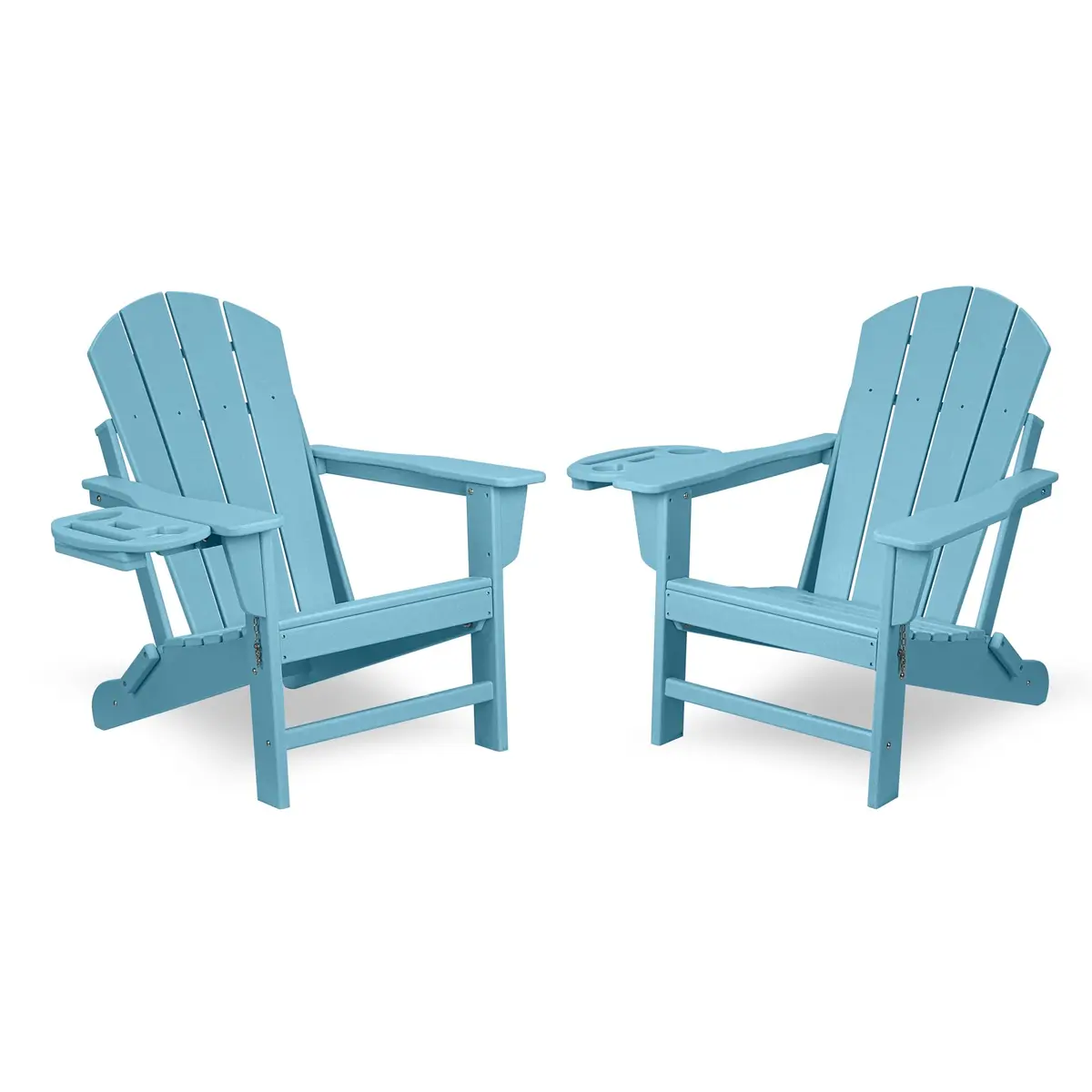 FOOWIN Folding Adirondack Chair Set of 2 | Weatherproof HDPE, 400 lbs Capacity, Ergonomic Design - main product image