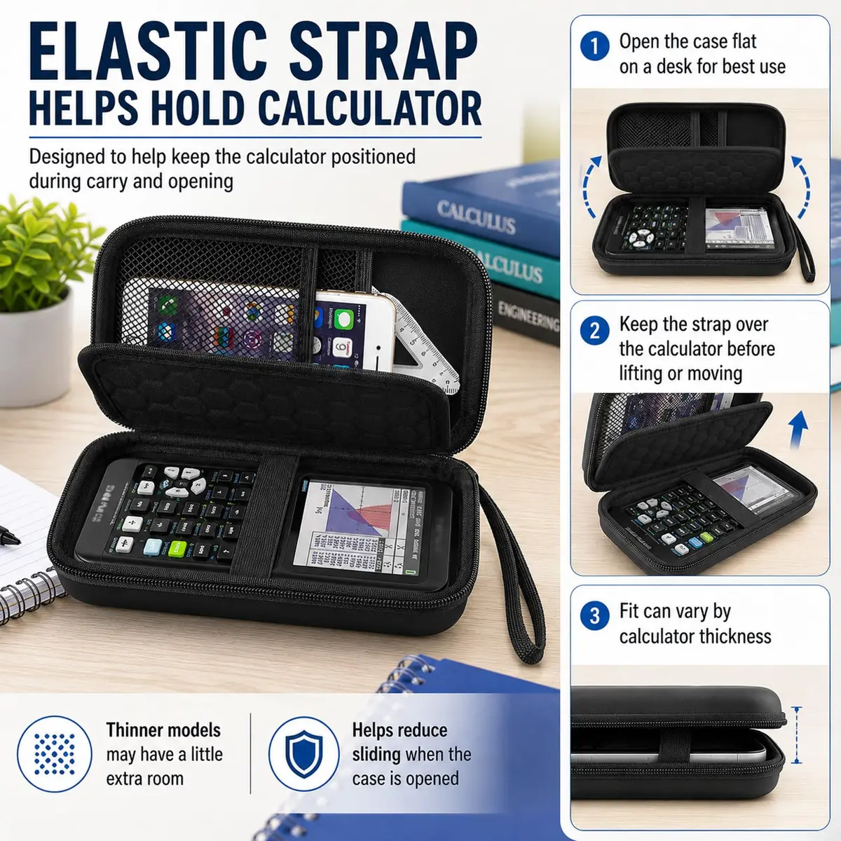 PAIYULE Hard Calculator Case for TI-84 Plus CE/Evo/TI-30XS/TI-Nspire CX II | Protective Organizer for Texas Instruments Calculators - view 3