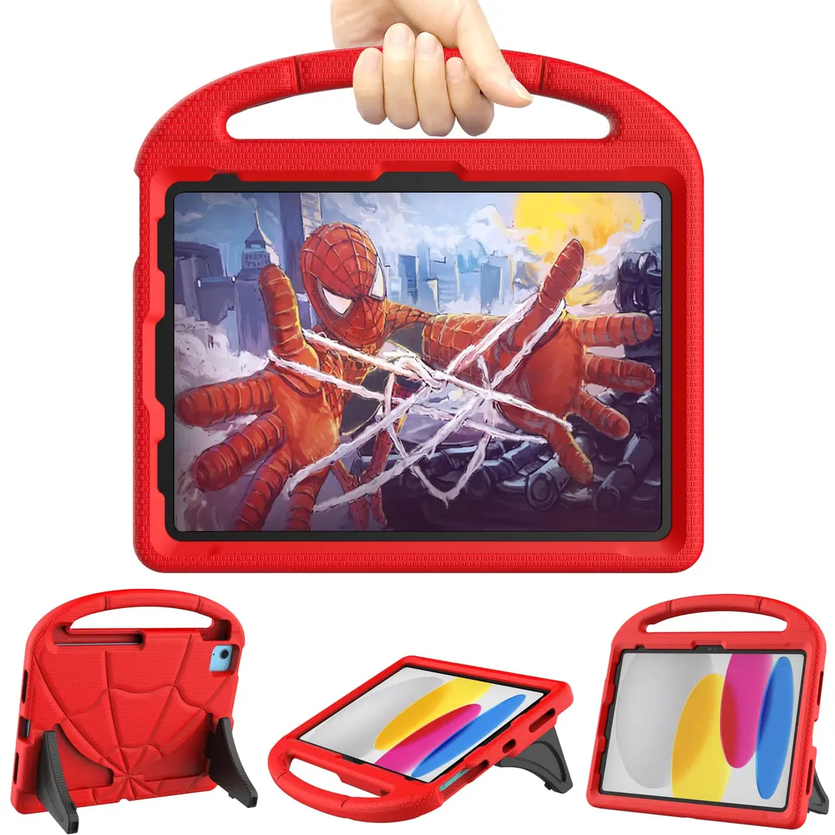 Lainergie Kids Case for iPad 10th Gen 11"/10.9" | Shockproof & Multi-Angle Stand, Red - main product image
