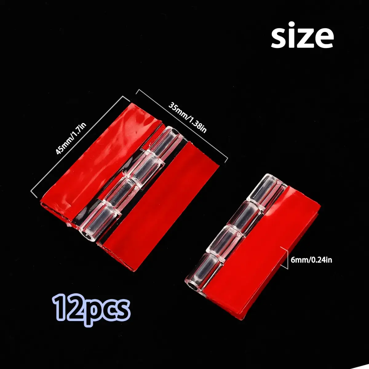 Sliverdew Acrylic Self-Adhesive Hinges 45x35 mm (12 Pcs) | Transparent, Load Bearing 0.08kg - view 7