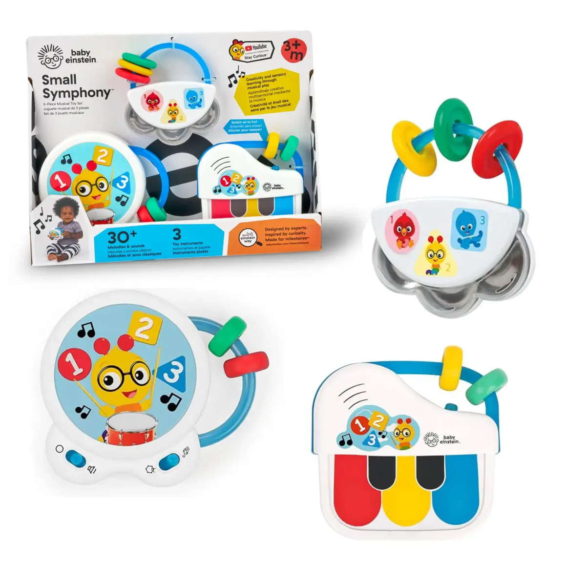 Baby Einstein Small Symphony 3-Piece Musical Toy Set, 3 Instruments | Encourages Musical Exploration & Fine Motor Skills - main product image
