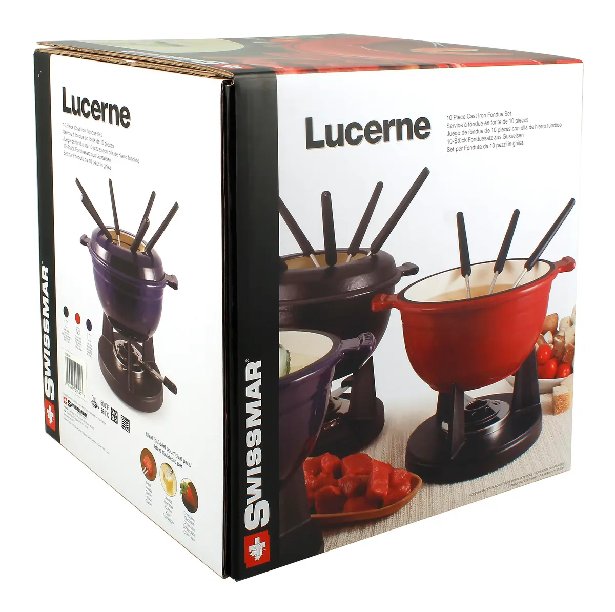 Swissmar F66541 Lucerne 10 Piece Cast Iron Fondue Set, Indigo Blue | Versatile Enameled Cast Iron for Cheese, Chocolate & Broth - view 7