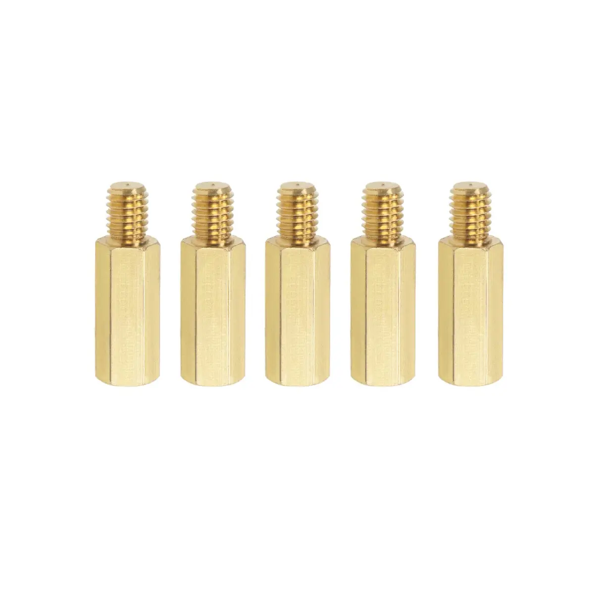 YOKIVE M6 Brass Standoff Screws, Gold Tone 20mm+8mm Female-Male | PCB Standoffs Keep Height Consistent - main product image