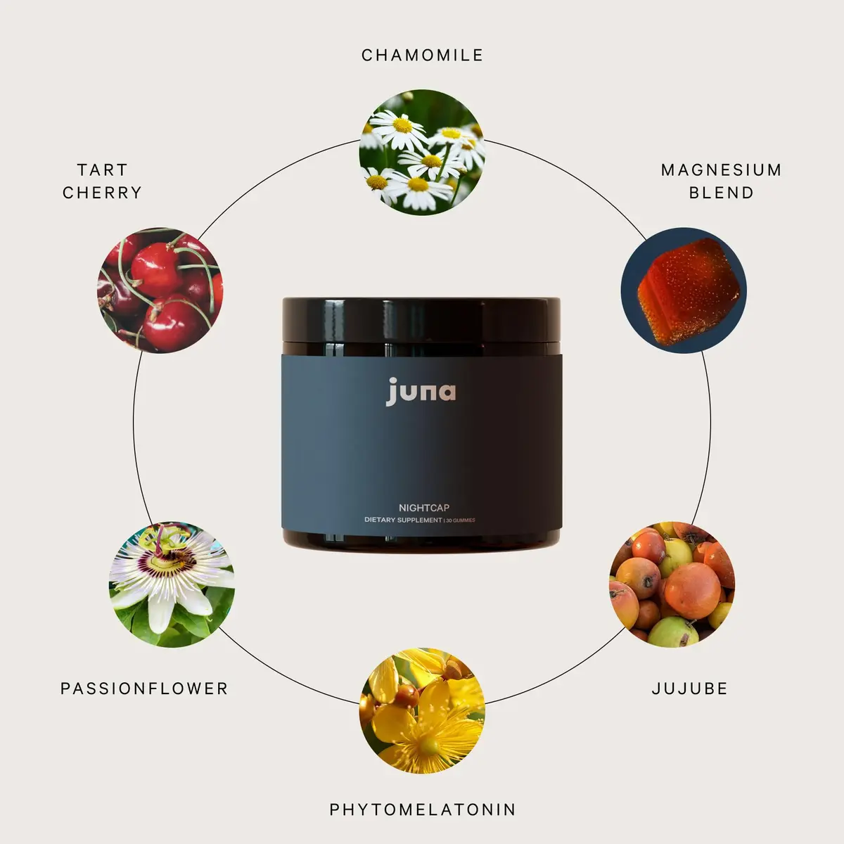Juna Nightcap Sleep Gummies, Plant-Based Melatonin, Non-Groggy, 30 Count | Supports Deep Rest & Recovery - view 5