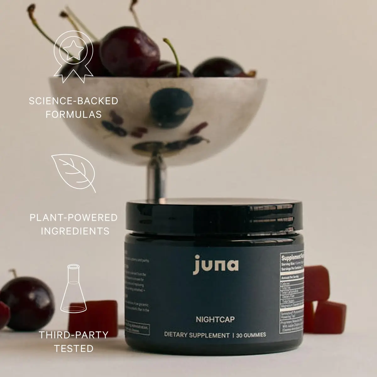 Juna Nightcap Sleep Gummies, Plant-Based Melatonin, Non-Groggy, 30 Count | Supports Deep Rest & Recovery - view 4