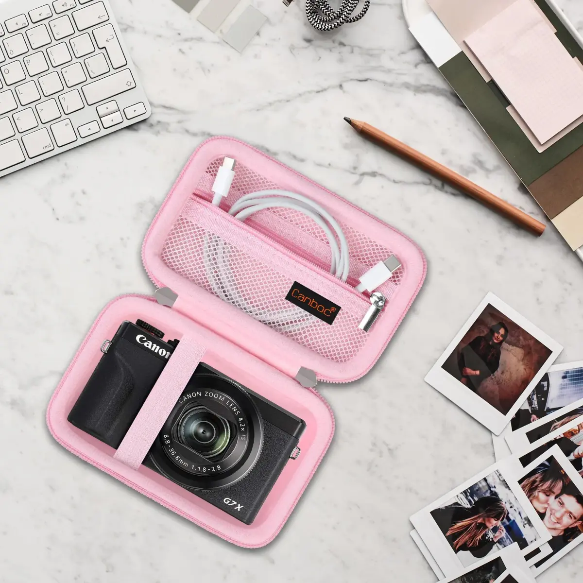 Canboc Pink Hard Camera Case for Canon G7X Mark III/II, Sony RX100 VII, RICOH GR IV 8.2cm (3.2in) | Fits Compact Digital Cameras - view 7