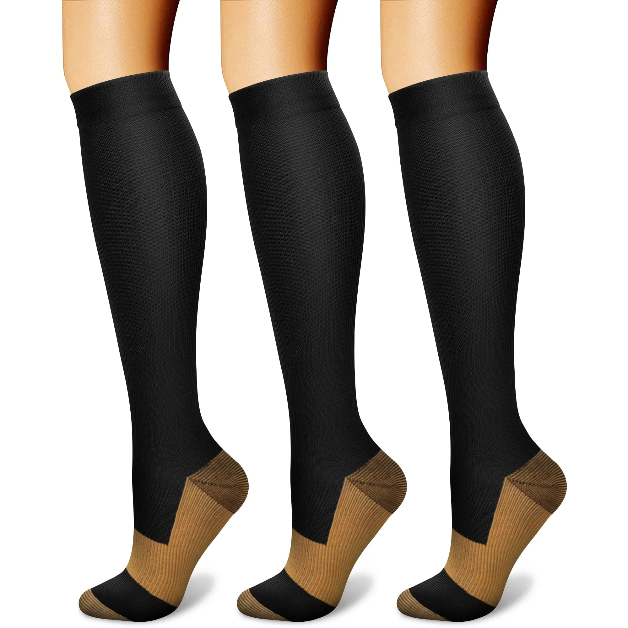 CHARMKING Compression Socks for Women & Men (3 Pairs) L/XL Multi 56 | Product Cad28264 - main product image
