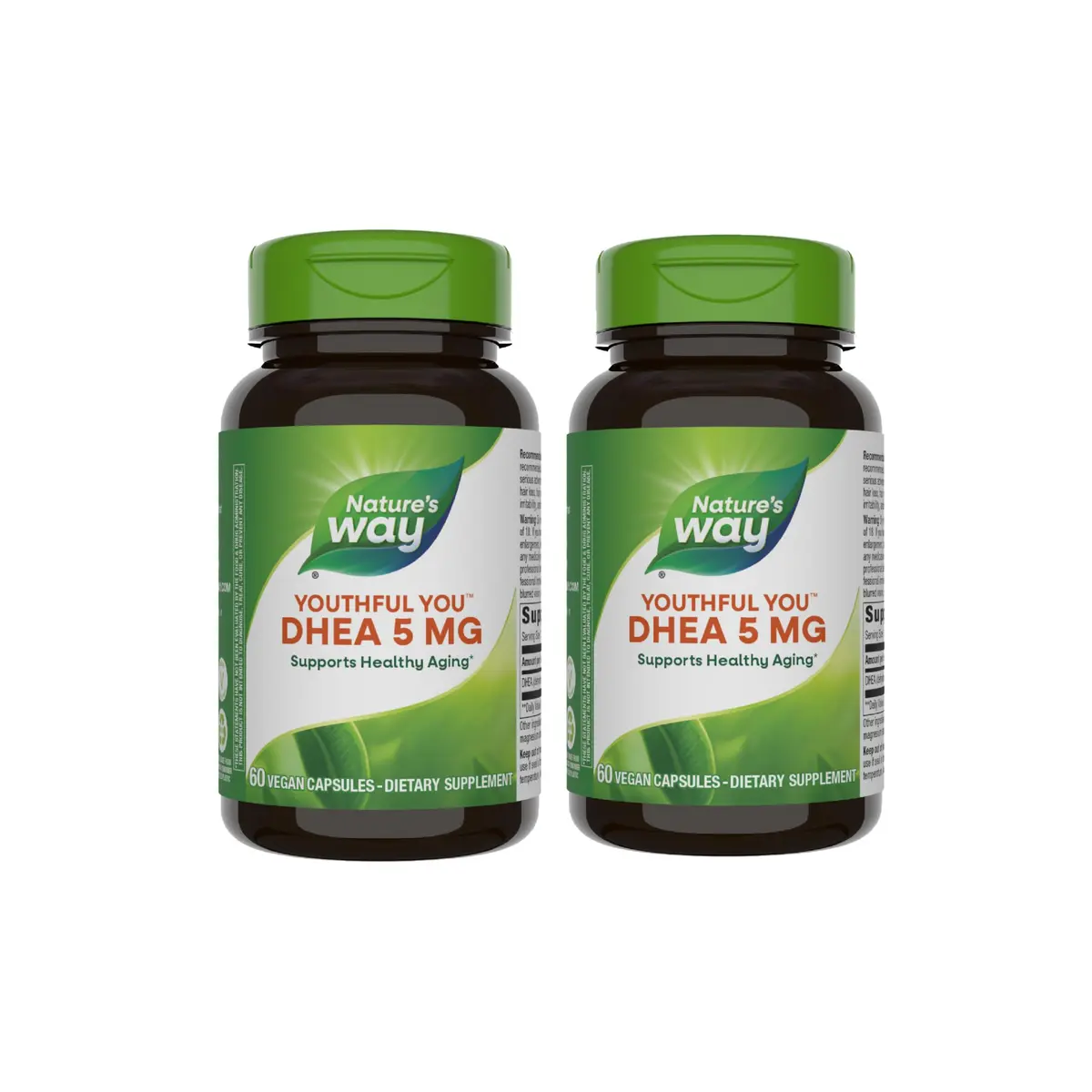 Nature's Way Youthful You DHEA 5 Mg Vegan Capsules 120 Count (2 Pack) | Supports Healthy Aging & Hormone Production - main product image