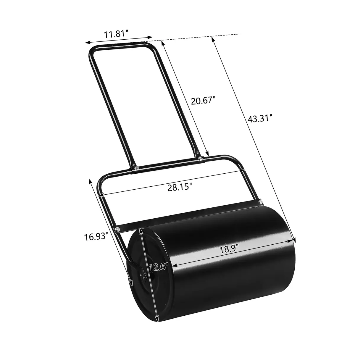 Outvita Lawn Roller, 10 Gal Water & Sand Filled, Black | Heavy Duty Push Lawn Tool for Flatting & Packing - view 3