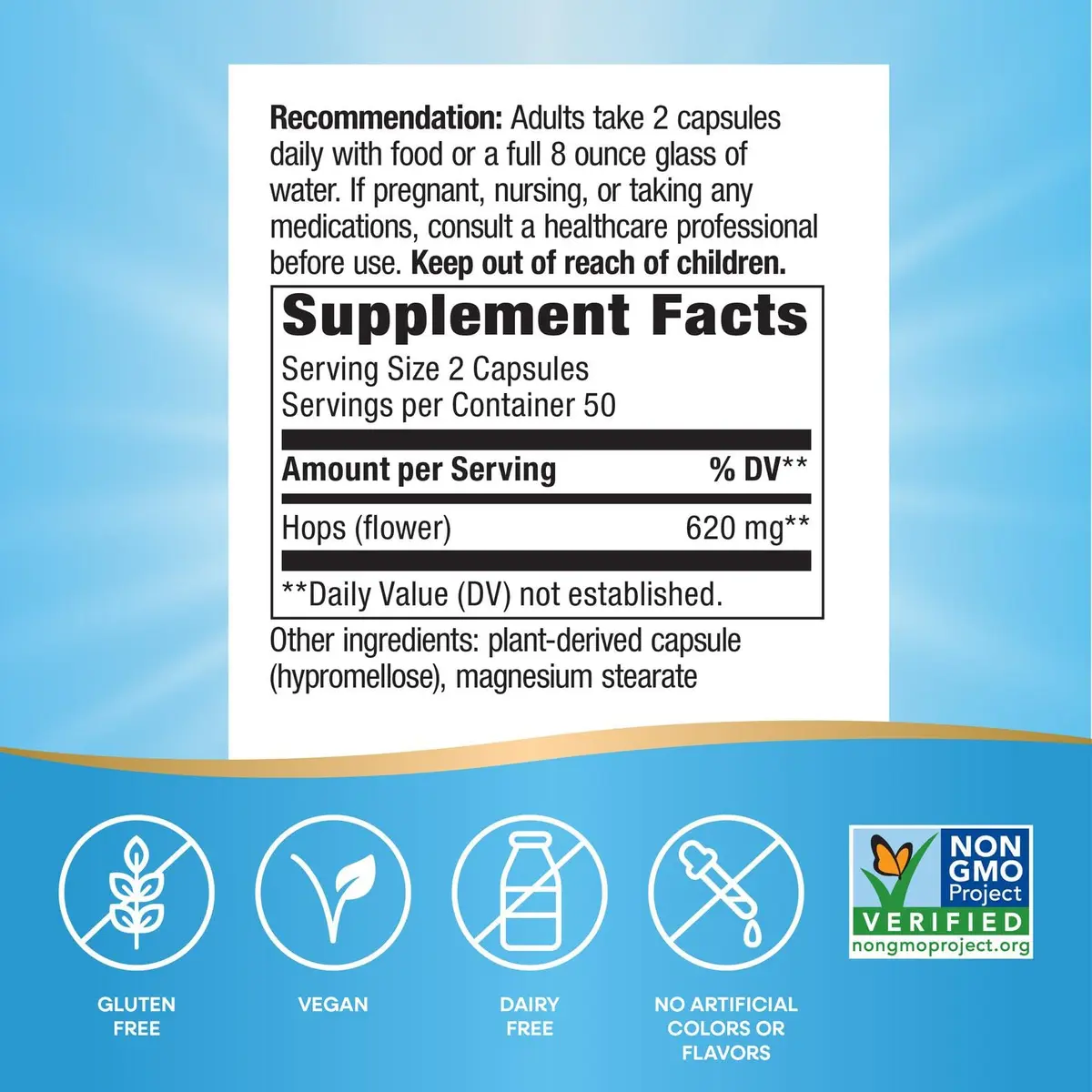 Nature's Way Hops Flowers 620 mg | Traditional Calming Herbal Supplement for Restlessness, Vegan & Gluten Free - view 5