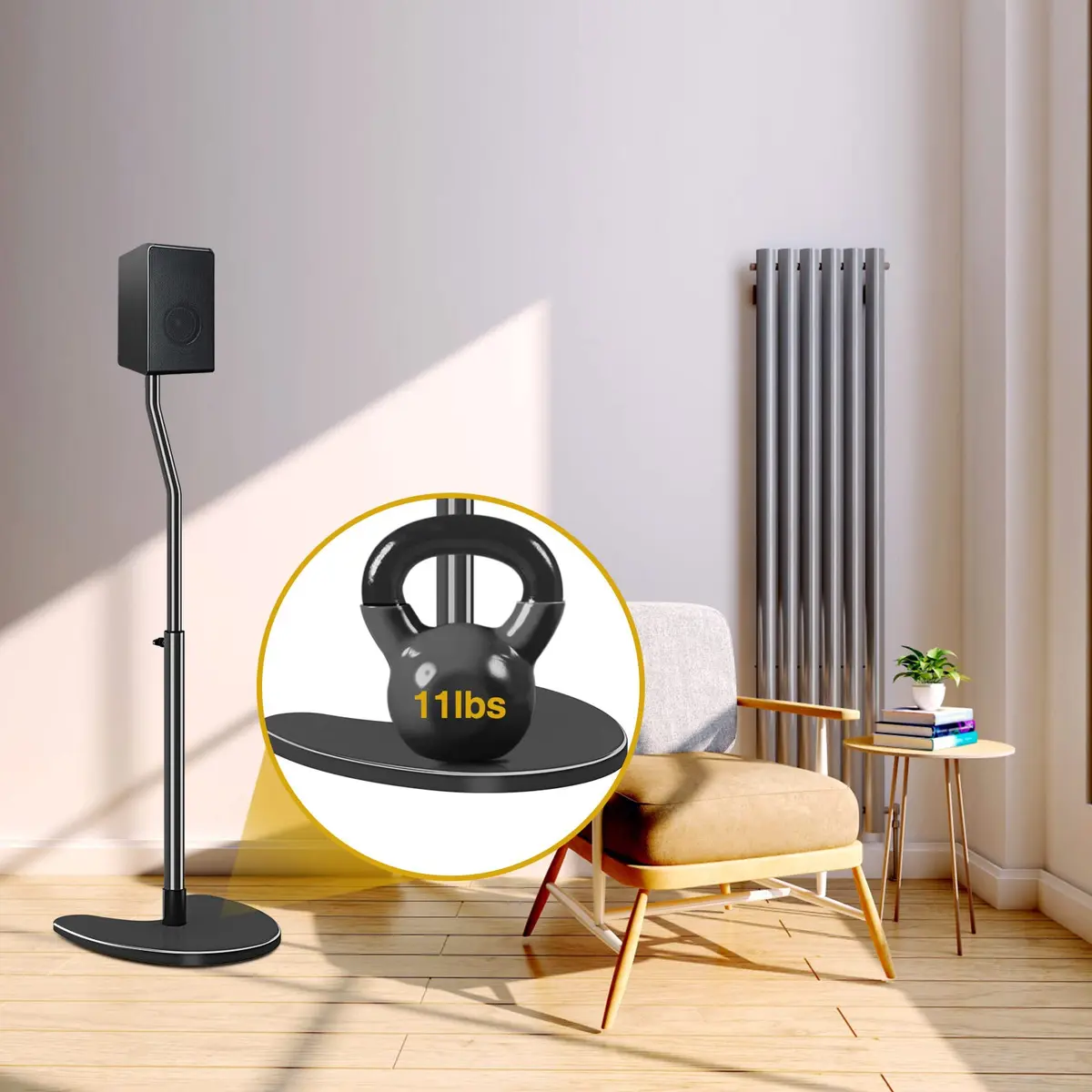 Mounting Dream Adjustable Speaker Stands Pair, 39" Max Height, 11 lbs Capacity Each | Heavy Duty Floor Stands for Home Theater - view 6