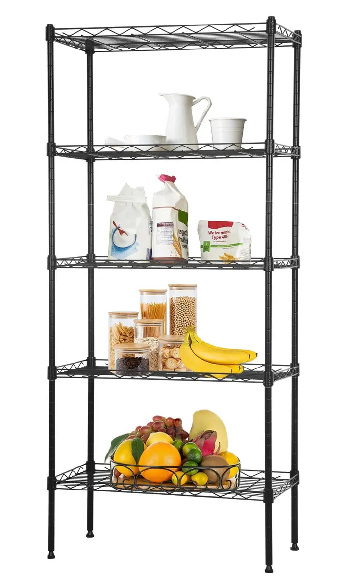 YYkokocat 5 Tier Storage Shelves | Adjustable Wire Shelf Rack 21.5 x 11.6 x 47.6 - main product image