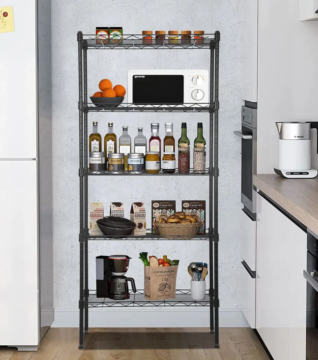 YYkokocat 5 Tier Storage Shelves | Adjustable Wire Shelf Rack 21.5 x 11.6 x 47.6 - view 2