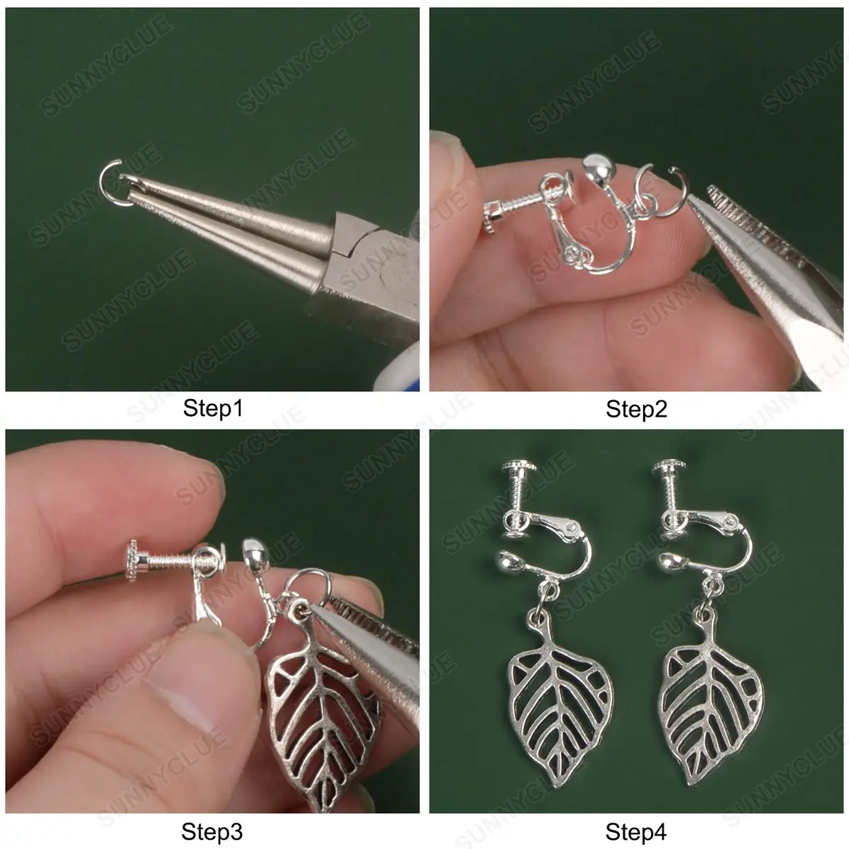 SUNNYCLUE Jewelry Findings 16pcs Silver Non Pierced Earring Converters | Easy to Use & Marine Style Design - view 4