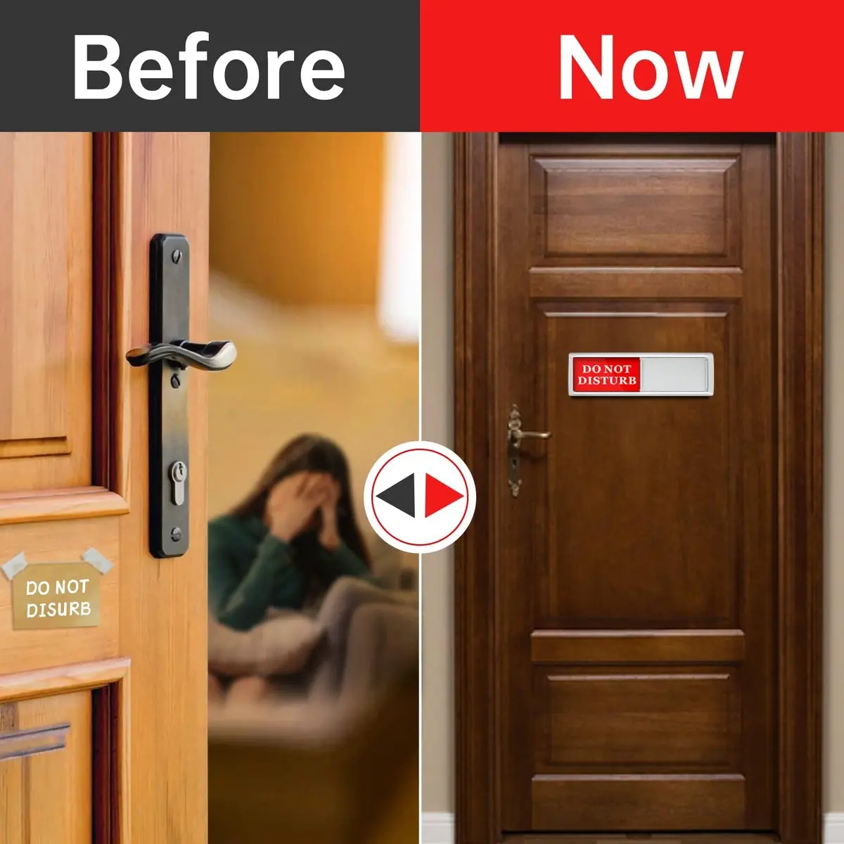 Sukh Office Door Sign - Do Not Disturb Meeting in Progress Slider Sign 17.5 cm (6.88 inches) | Magnetic & Adhesive Dual Installation - view 8