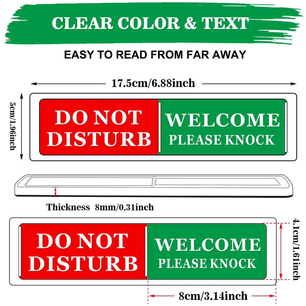 Sukh Office Door Sign - Do Not Disturb Meeting in Progress Slider Sign 17.5 cm (6.88 inches) | Magnetic & Adhesive Dual Installation - view 2