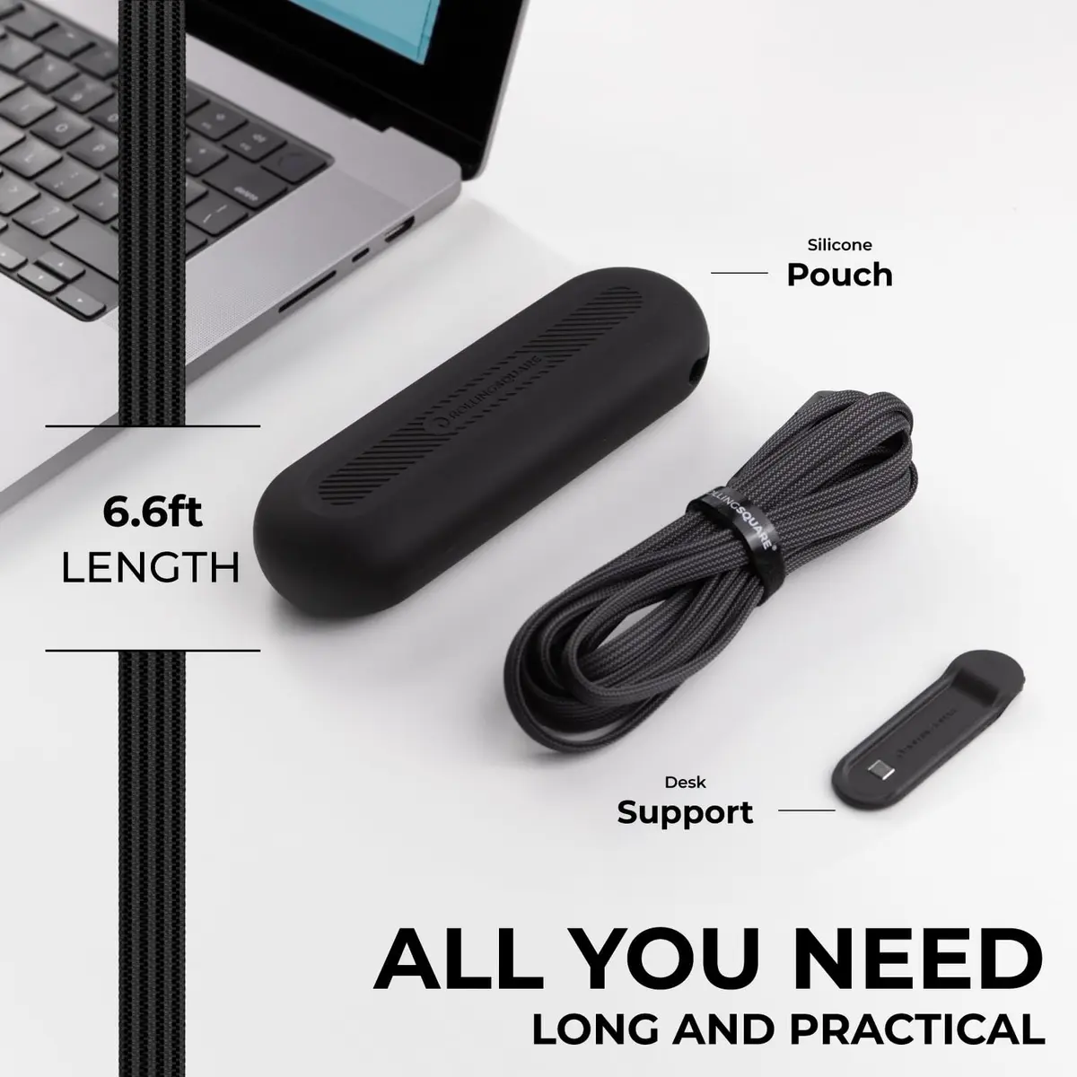 Rolling Square inCharge XL 6-in-1 Multi Charging Cable 2m | 100W Ultra-Fast Power, Portable USB & USB-C - view 4