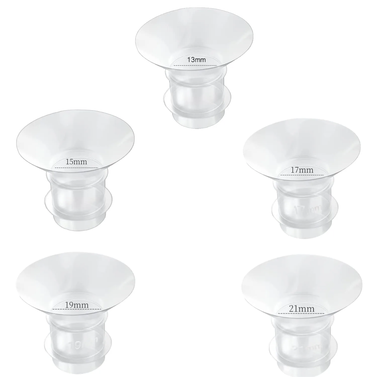 GOCROWEEN Flange Inserts 5 Sizes (13-21mm) for Spectra & Momcozy Pumps | Reduce 24mm Shields to Correct Size - main product image