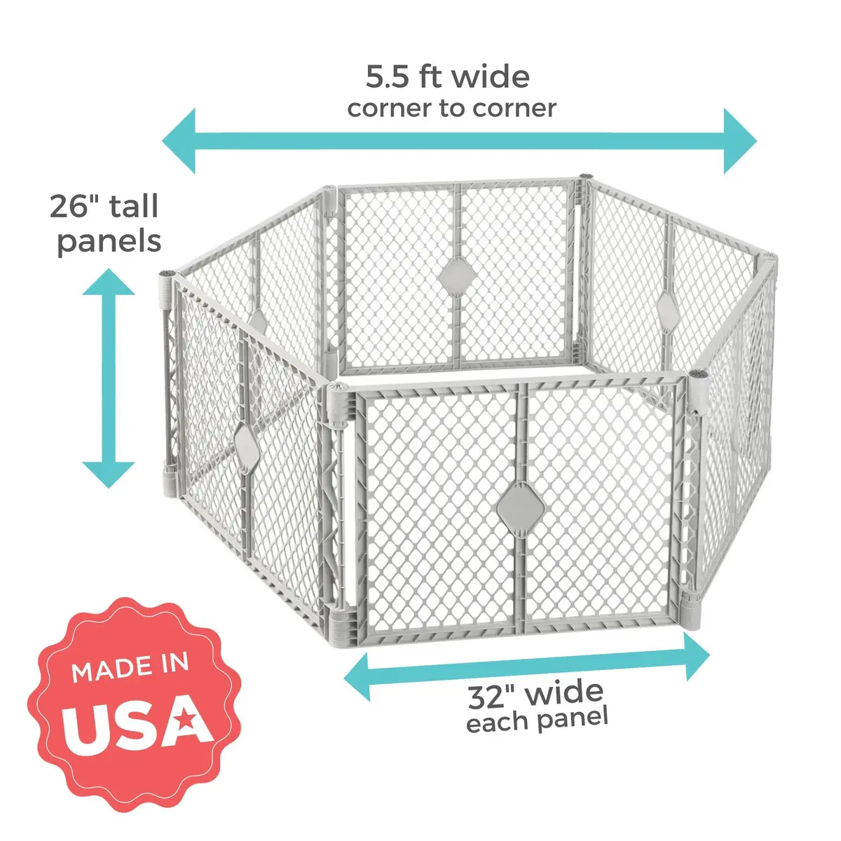 Toddleroo Superyard 6-Panel Baby Playard 18.5 SqFt | Portable Indoor/Outdoor Safety Enclosure - view 7