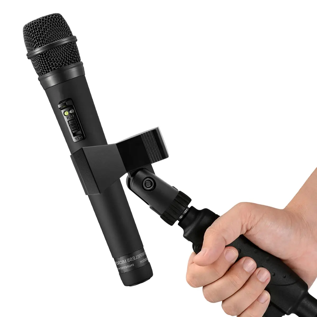 Coufce Universal Microphone Clip Holder with Adapter (2-Pack, Black) - view 6