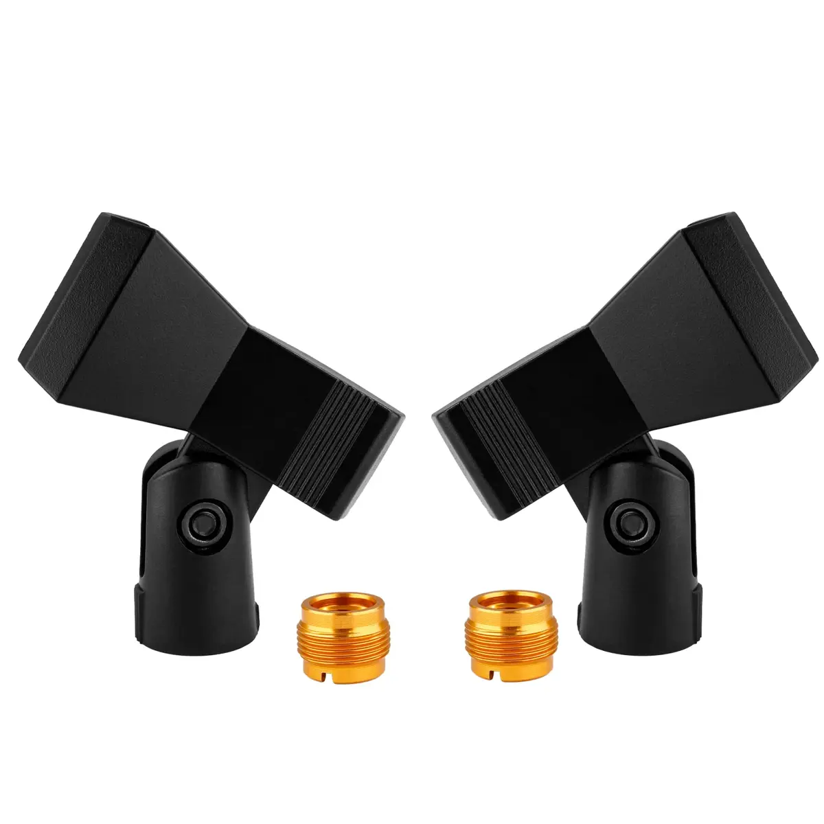 Coufce Universal Microphone Clip Holder with Adapter (2-Pack, Black) - main product image