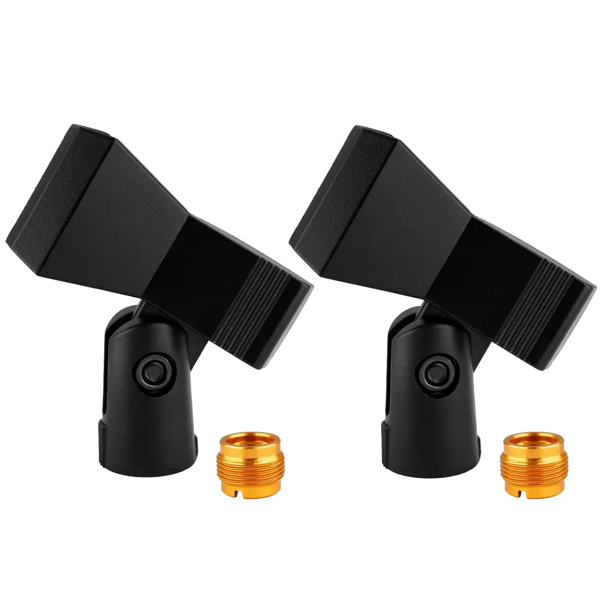 Coufce Universal Microphone Clip Holder with Adapter (2-Pack, Black) - view 2