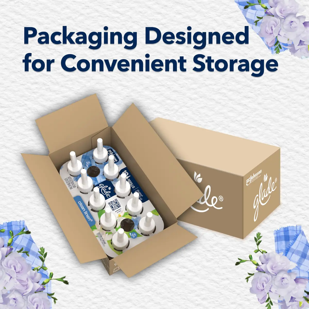 Glade PlugIns Air Freshener Refills Clean Linen 10 Count | Long-Lasting Home Fragrance - view 8