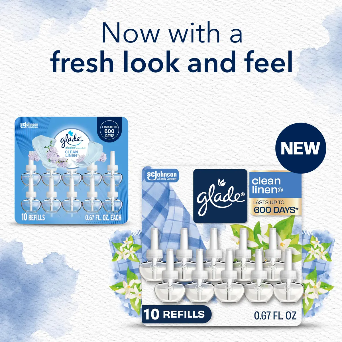 Glade PlugIns Air Freshener Refills Clean Linen 10 Count | Long-Lasting Home Fragrance - view 2