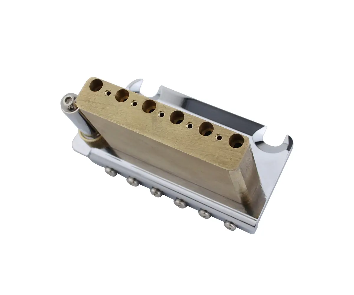 Guyker Non-locking 2 Point Guitar Tremolo Bridge 83.2 x 40.3mm | CNC Machined Brass Block for ST Electric Guitar - view 6