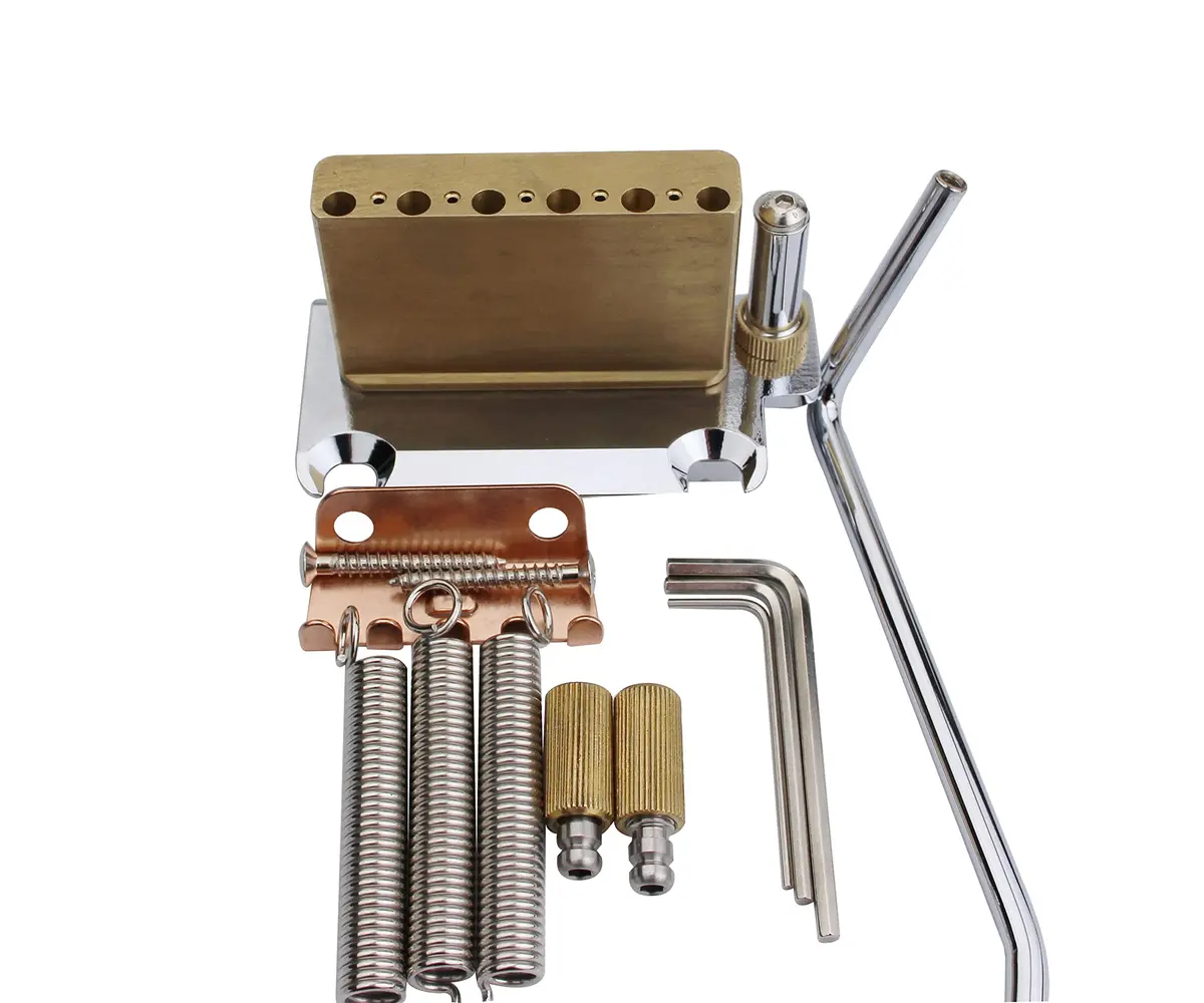 Guyker Non-locking 2 Point Guitar Tremolo Bridge 83.2 x 40.3mm | CNC Machined Brass Block for ST Electric Guitar - view 3