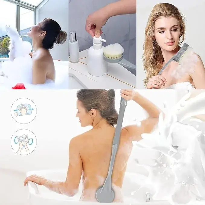 BTideas Long Handle Back Brush for Shower, 52 cm (20.5") Soft Nylon Bristles | Exfoliating Back Scrubber for Improved Skin Health - view 5