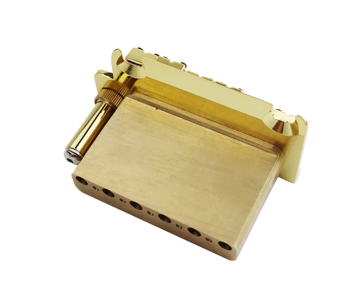 Guyker Non-locking 2 Point Guitar Tremolo Bridge 83.2 x 40.3mm | Brass Block, CNC Machined, Gold - view 5