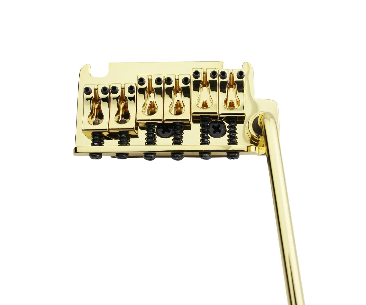 Guyker Non-locking 2 Point Guitar Tremolo Bridge 83.2 x 40.3mm | Brass Block, CNC Machined, Gold - view 3